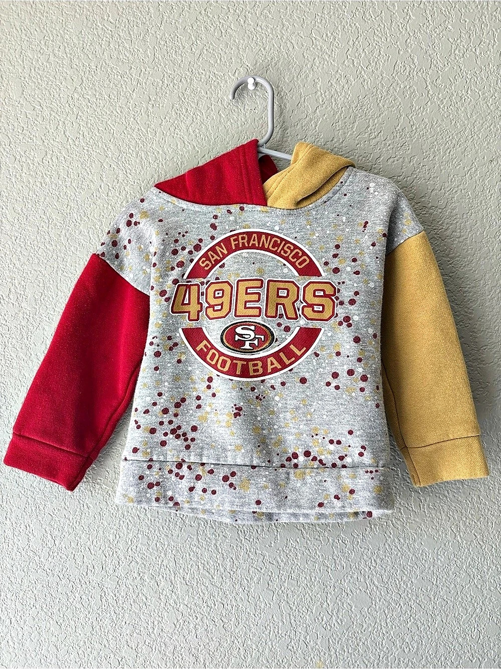 NFL Team Apparel San Francisco 49ers Toddler Paint Splatter Colorblock Hoodie